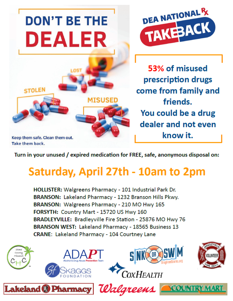 DEA National Rx Drug Take Back Event Stone County Health Department